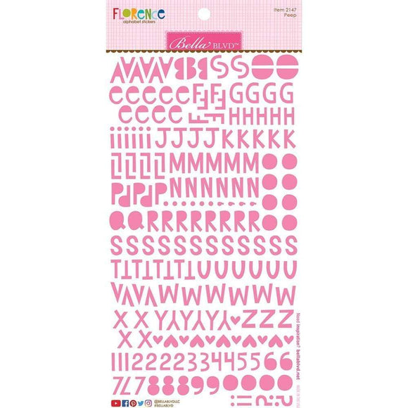 Scrapbooking  Bella Besties Florence Alphabet Stickers - Peep Alphas