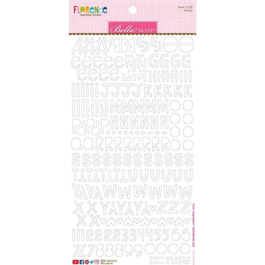 Scrapbooking  Bella Besties Florence Alphabet Stickers - White Alphas