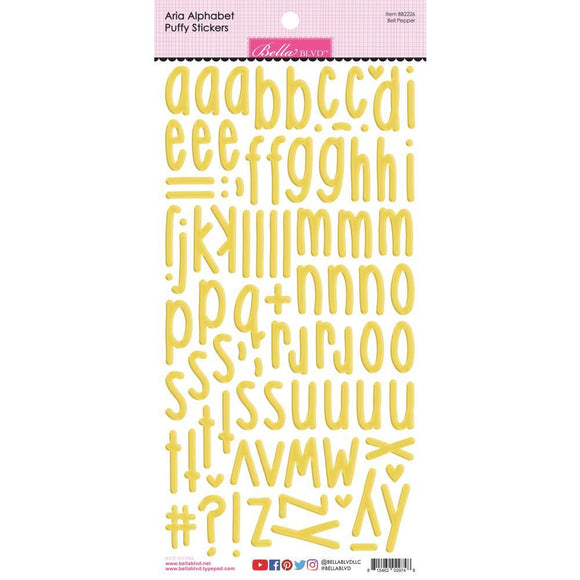 Scrapbooking  Bella Blvd Besties - Aria Puffy Alphabet Stickers - Bell Pepper Alphas