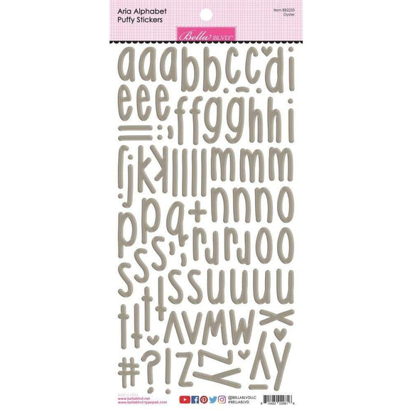 Scrapbooking  Bella Blvd Besties - Aria Puffy Alphabet Stickers -Oyster Alphas