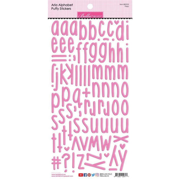 Scrapbooking  Bella Blvd Besties - Aria Puffy Alphabet Stickers - Peep Alphas