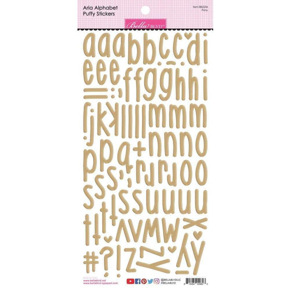 Scrapbooking  Bella Blvd Besties - Aria Puffy Alphabet Stickers - Pony Alphas