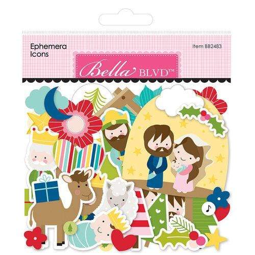 Scrapbooking  Bella Blvd Cardstock Ephemera Icons, Let Us Adore Him ephemera