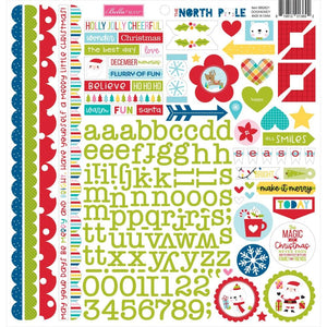 Scrapbooking  Bella Blvd The North Pole Cardstock Stickers 12"X12" Doohickey stickers