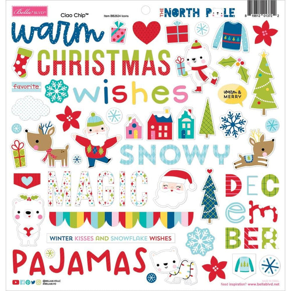 Scrapbooking  Bella Blvd The North Pole Chipboard Stickers 12