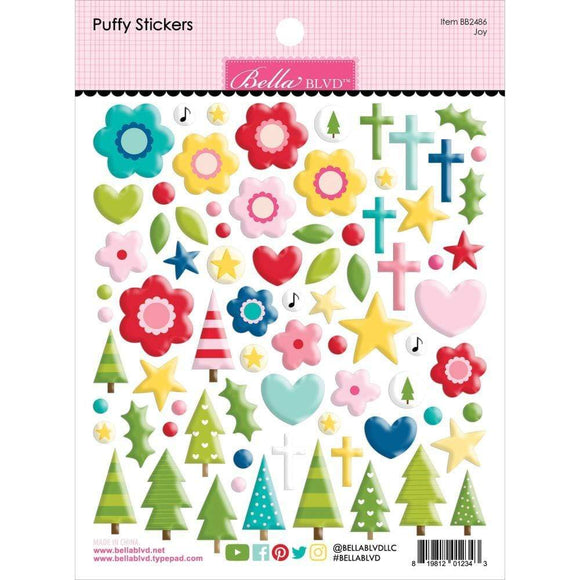 Scrapbooking  Let Us Adore Him Puffy Stickers Joy stickers