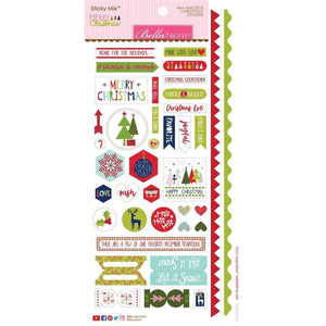 Scrapbooking  Merry Christmas Cardstock Stickers 6"X12.5" Sticky Mix stickers