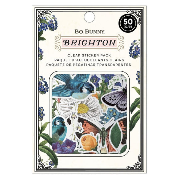 Scrapbooking  BoBunny Brighton Die-Cut Clear Stickers 50/Pkg Die-Cut stickers