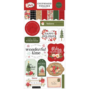 Scrapbooking  Carta Bella Letters To Santa Chipboard 6"X13" - Phrases Chipboard