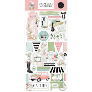 Scrapbooking  Carta Bella Flower Garden Chipboard 6"X13" Accents chipboards