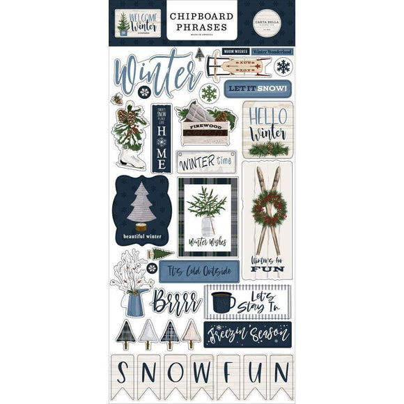 Scrapbooking  Carta Bella Welcome Winter Chipboard 6