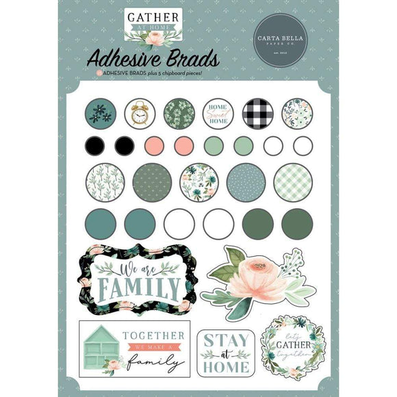 Scrapbooking  Carta Bella Decorative Brads Gather At Home Embellishments