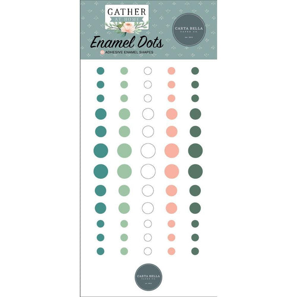 Scrapbooking  Carta Bella Gather At Home Adhesive Enamel Dots 60/Pkg Embellishments
