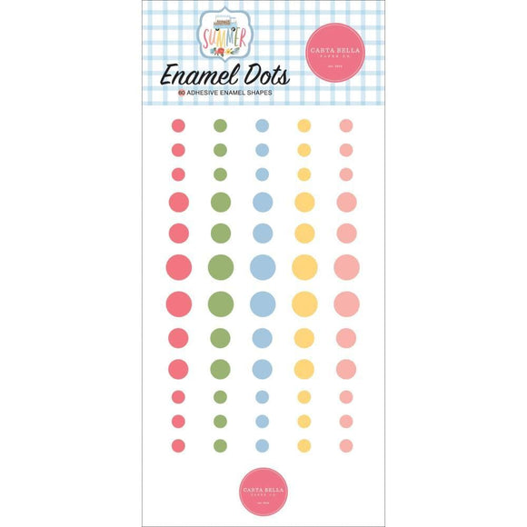 Scrapbooking  Carta Bella Summer Adhesive Enamel Dots 60/Pkg enamel dots