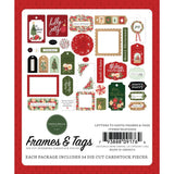 Scrapbooking  Carta Bella Cardstock Ephemera 33/Pkg Frames & Tags, Letters To Santa Ephemera