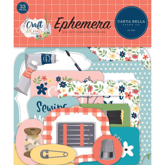 Scrapbooking  Carta Bella Craft & Create Cardstock Ephemera 33/Pkg Icons Ephemera