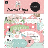 Scrapbooking  Carta Bella Flower Garden Cardstock Ephemera 33/Pkg Frames & Tags Ephemera