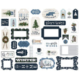 Scrapbooking  Carta Bella Welcome Winter Cardstock Ephemera 33/Pkg Frames & Tags Ephemera