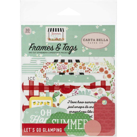Scrapbooking  Summer Market Cardstock Ephemera 33/Pkg Frames & Tags Ephemera