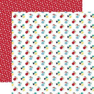 Scrapbooking  Carta Bella Beach Party Double-Sided Cardstock 12"X12" - Beach Ball Bash Paper 12"x12"