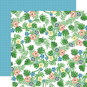 Scrapbooking  Carta Bella Beach Party Double-Sided Cardstock 12"X12" -Tropical Flowers Paper 12"x12"