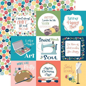 Scrapbooking  Carta Bella Craft & Create Double-Sided Cardstock 12"X12" - 4x4 Journaling Cards Paper 12"x12"