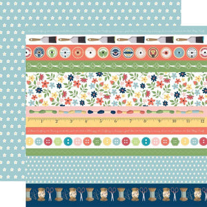 Scrapbooking  Carta Bella Craft & Create Double-Sided Cardstock 12"X12" - Border Strips Paper 12"x12"