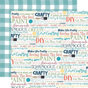 Scrapbooking  Carta Bella Craft & Create Double-Sided Cardstock 12"X12" - Crafty & Happy Paper 12"x12"