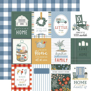 Scrapbooking  Carta Bella Farmhouse Summer Double-Sided Cardstock 12"X12" - 3x4 Journaling Cards Paper 12"x12"