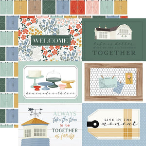 Scrapbooking  Carta Bella Farmhouse Summer Double-Sided Cardstock 12"X12" - 6x4 Journaling Cards Paper 12"x12"