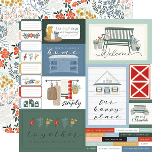 Scrapbooking  Carta Bella Farmhouse Summer Double-Sided Cardstock 12"X12" - Multi Journaling Cards Paper 12"x12"