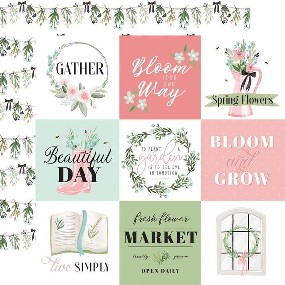 Scrapbooking  Carta Bella Flower Garden Double-Sided Cardstock 12