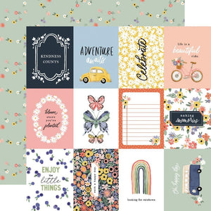 Scrapbooking  Carta Bella Here, There And Everywhere Double-Sided Cardstock 12"X12" - 3x4 Journaling Cards Paper 12"x12"