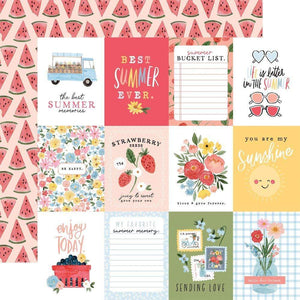 Scrapbooking  Carta Bella Summer Double-Sided Cardstock 12"X12" - 3x4 Journaling Cards Paper 12"x12"
