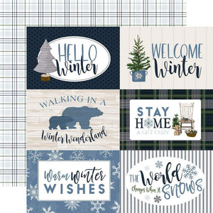 Scrapbooking  Carta Bella Welcome Winter Double-Sided Cardstock 12"X12" - 6x4 Journaling Cards Paper 12"x12"