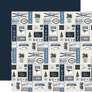Scrapbooking  Carta Bella Welcome Winter Double-Sided Cardstock 12"X12" - Farmhouse Frames Paper 12"x12"