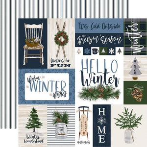 Scrapbooking  Carta Bella Welcome Winter Double-Sided Cardstock 12"X12" - Multi Journaling Cards Paper 12"x12"
