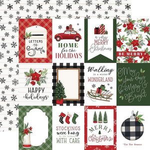 Scrapbooking  Home For Christmas Double-Sided Cardstock 12"X12" - 3x4 Journaling Cards Paper 12"x12"
