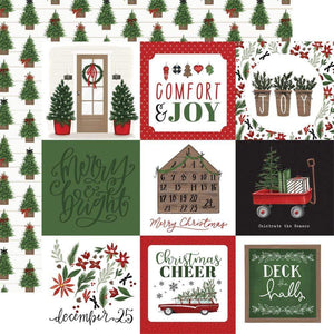 Scrapbooking  Home For Christmas Double-Sided Cardstock 12"X12" -4x4 Journaling Cards Paper 12"x12"