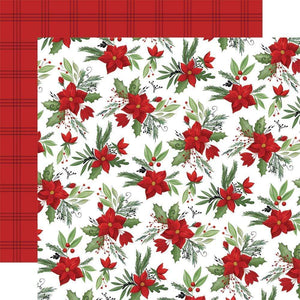Scrapbooking  Home For Christmas Double-Sided Cardstock 12"X12" - Fa La La Floral Paper 12"x12"
