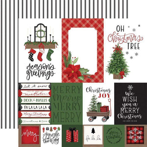 Scrapbooking  Home For Christmas Double-Sided Cardstock 12"X12" -Multi Journaling Cards Paper 12"x12"