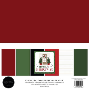 Scrapbooking  Home For Christmas Double-Sided Solid Cardstock 12"X12" 6/Pkg , 6 Colors Paper 12"x12"