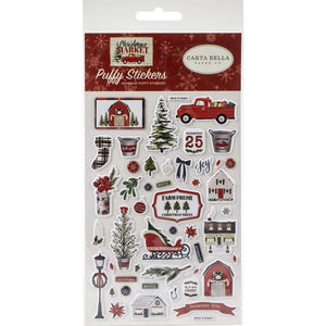 Scrapbooking  Christmas Market Puffy Stickers Paper 12x12