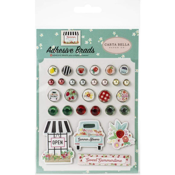 Scrapbooking  Summer Market Decorative Brads Paper 12x12