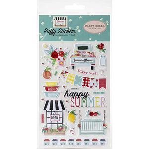 Scrapbooking  **** Arriving Shortly *** Summer Market Puffy Stickers Paper 12x12