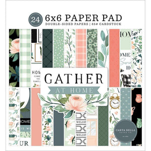 Scrapbooking  Carta Bella Double-Sided Paper Pad 6"X6" 24/Pkg Gather At Home Paper Pad