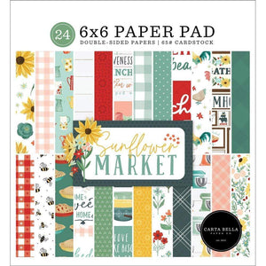 Scrapbooking  Carta Bella Double-Sided Paper Pad 6"X6" 24/Pkg Sunflower Market Paper Pad