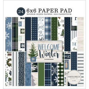 Scrapbooking  Carta Bella Welcome Winter Double-Sided Paper Pad 6"X6" 24/Pkg Paper Pad
