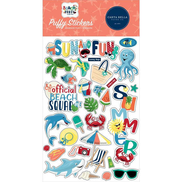 Scrapbooking  Carta Bella Beach Party Puffy Stickers stickers