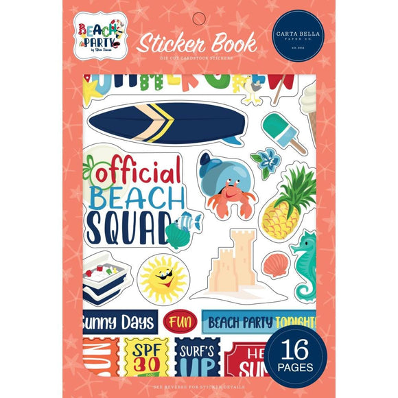 Scrapbooking  Carta Bella Beach Party Sticker Book 16pg stickers